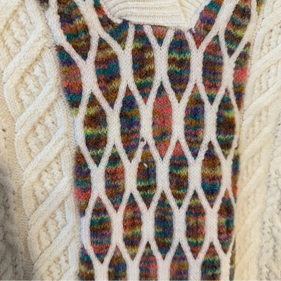 Room 34 Multicolor Cableknit Lattice Detail Sweater - Picture 2 of 7